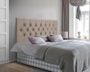 Ver imagem 2 de Cabeceira Painel Estofada Dubai Deluxe Casal Bege 1,40m - Pc Móveis