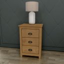 Ver imagem 1 de Mesa de Cabeceira 3 Gavetas Topázio Freijó Madeira Pinus - Finestra