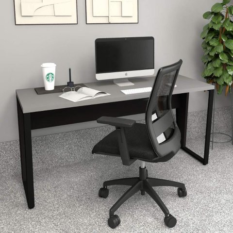 Mesa Escrivaninha Industrial 1,50m Ameixa Pre Pés Metal F5