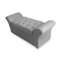 Ver imagem 2 de Kit Cabeceira Geovana e Calçadeira Veneza Solteiro 100cm Suede Renascer Decor:Cinza