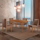 Ver imagem 1 de Mesa de Jantar Copper 120cm Tampo Canto Mdf com 4 Cadeiras Safira Moderna Mobília