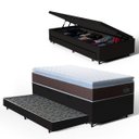 Ver imagem 1 de Cama Box Baú com Colchão de Espuma D33 Pillow Top Comfort Luxo + Auxiliar Unique Solteiro 88cm