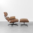 Ver imagem 2 de Poltrona Charles Eames com Puff Couro Natural Estonado - Abra Casa