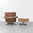 Ver imagem 3 de Poltrona Charles Eames com Puff Couro Natural Estonado - Abra Casa