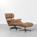 Ver imagem 1 de Poltrona Charles Eames com Puff Couro Natural Estonado - Abra Casa