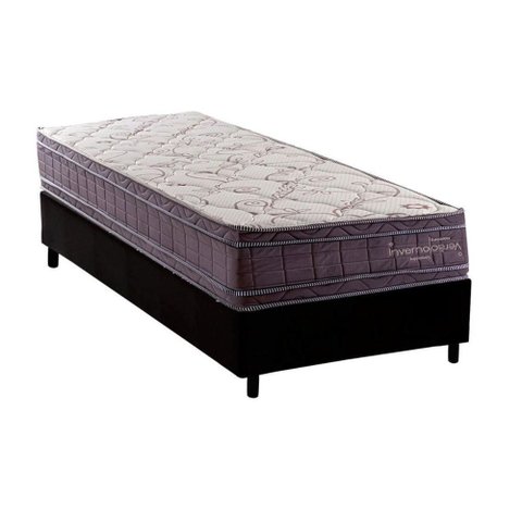 Cama Box Novo + Colchão Molas Kappesberg Ensacadas Inverno Verão + Base Crc Courano Black