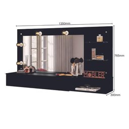 Camarim Penteadeira Preto Fosco Lumiere - 2