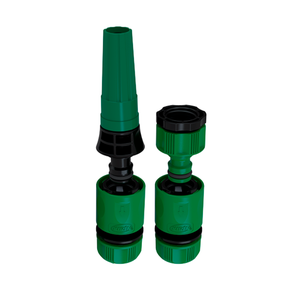 Kit Esguicho com Engate Rápido e Adaptador de Torneira 1/2" e 3/4" para Engate Rápido Verde Durín