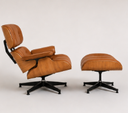 Ver imagem 4 de Poltrona Charles Eames com Puff - Freijó em Couro Caramelo
