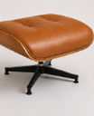 Ver imagem 6 de Poltrona Charles Eames com Puff - Freijó em Couro Caramelo