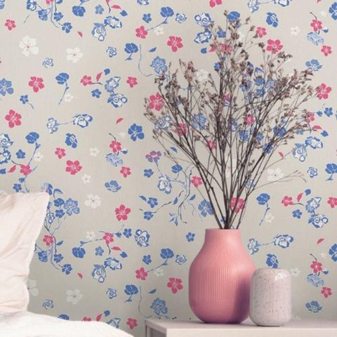 Papel de Parede House Of Turnowsky Floral Cinza 389073