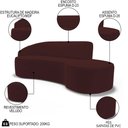 Ver imagem 3 de Sofá Living 2 Lugares 180cm Braço Esquerdo Mozart D06 Veludo Vermelho - Mpozenato