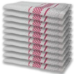 10 Panos de Prato Atoalhado Felpudo Premium Rosa - 1