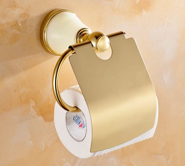 Suporte Para Rolo De Papel Higiênico De Chão Dourado Fosco -ARTHI