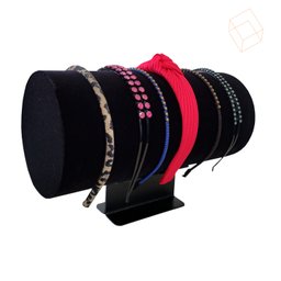 Expositor de Tiara em Veludo(grande) 30cm - Preto - 1