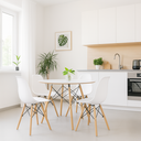 Ver imagem 1 de Mesa Eames 90cm Branca com 4 Cadeiras Dsw para Sala de Jantar Compacta