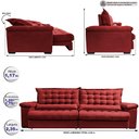 Ver imagem 2 de Sofá Retrátil e Reclinável 2,35m Molas Ensacadas Cama inBox Big Space com Bordado Velusoft