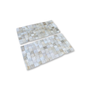 Kit Passadeira 70x40cm em Couro Tons Branco Quadriculado Placas 5cm