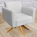 Ver imagem 2 de Poltrona Decorativa Isabella Base Giratória Madeira Suede Cinza - Gran Belo
