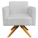Ver imagem 6 de Poltrona Decorativa Isabella Base Giratória Madeira Suede Cinza - Gran Belo