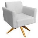 Ver imagem 1 de Poltrona Decorativa Isabella Base Giratória Madeira Suede Cinza - Gran Belo