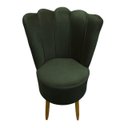 Ver imagem 2 de Cadeira Poltrona Decorativa Pétala Veludo Luxo Premium Pés Retrô Palito Sala e Quarto Verde