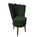 Ver imagem 1 de Cadeira Poltrona Decorativa Pétala Veludo Luxo Premium Pés Retrô Palito Sala e Quarto Verde