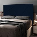 Ver imagem 4 de Cabeceira Cama Box Casal Mali 140cm Veludo Azul Marinho