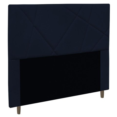Cabeceira Cama Box Casal Mali 140cm Veludo Azul Marinho