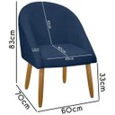 Ver imagem 5 de Kit 2 Banqueta Poltrona Lua Bouclê Ideal para Sala Penteadeira ou Salão:azul Marinho