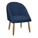 Ver imagem 2 de Kit 2 Banqueta Poltrona Lua Bouclê Ideal para Sala Penteadeira ou Salão:azul Marinho