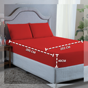 Ver imagem 3 de Conjunto Lençol King Aveludado 400 Fios 4 Peças Cama Box e Padrão 40cm Altura:vermelho