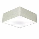 Ver imagem 1 de Plafon Quadrado Md-3056 Cúpula em Tecido 15/70x70cm Rústico Cinza - Bivolt