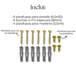 Dois Suportes para Prateleira 30cm Invisível Estilo Moderno Aço Resistente - 2