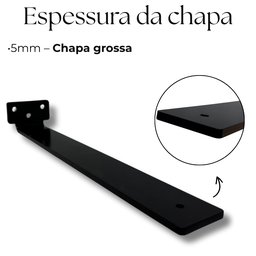 Dois Suportes para Prateleira 30cm Invisível Estilo Moderno Aço Resistente - 6