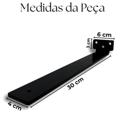 Dois Suportes para Prateleira 30cm Invisível Estilo Moderno Aço Resistente - 4