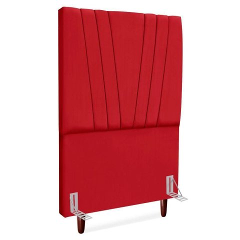 Cabeceira Solteiro 100 Cm com Frame Belgica Suede Vermelho Artte Vermelho