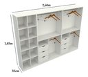 Ver imagem 1 de Kit Closet Armário Colmeia Cabideiro M83 (roupa, Sapateira) VETORIAL MÓVEIS Branco