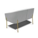Ver imagem 7 de Sofá Namoradeira e 2 Poltronas Pé de Ferro Dourado Stella Suede D03 - D'Rossi Cor Cinza