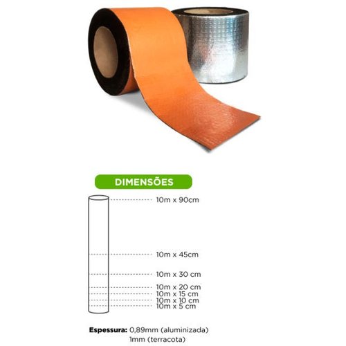 Fita Autoadesiva Viaflex Manta Asfaltica Aluminizada 5cm X 10m Viapol