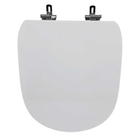Assento Sanitário Poliéster para Louça Flox (fiori) Super Luxo Cromado (reb. Oculto) Cinza Claro