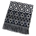 Ver imagem 1 de Manta Xale para Sofá Decorativa Luxo Dupla Face Jacquard 1,40x1,70m Ibiza Azul Marinho