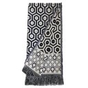 Ver imagem 2 de Manta Xale para Sofá Decorativa Luxo Dupla Face Jacquard 1,40x1,70m Ibiza Azul Marinho