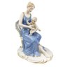 Estatua Mae e Filho Decorativa Cadeira 24x19cm Estatueta - 1