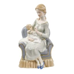Estatua Mae e Filho Decorativa Poltrona 26x16cm Estatueta - 1