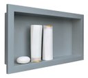 Ver imagem 2 de Nicho Banheiro Embutir 30 x 60cm Plástico Cinza Urbano - Metasul