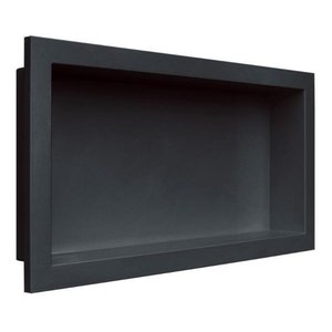 Nicho Banheiro Embutir 30 x 60cm Plástico Preto Vulcano - Metasul