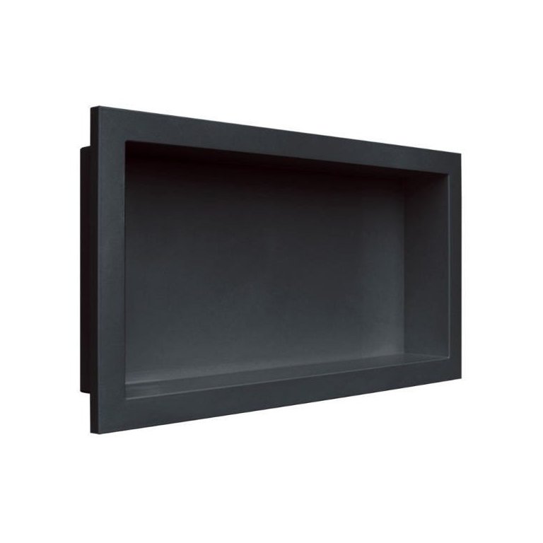 Nicho Banheiro Embutir 30 x 60cm Plástico Preto Vulcano - Metasul