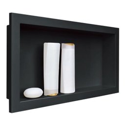 Nicho Banheiro Embutir 30 x 60cm Plástico Preto Vulcano - Metasul - 2