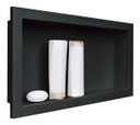 Ver imagem 2 de Nicho Banheiro Embutir 30 x 60cm Plástico Preto Vulcano - Metasul